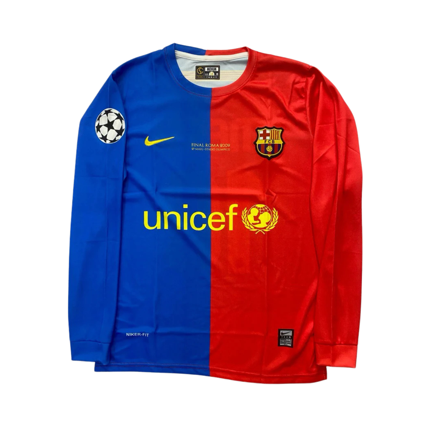 Barcelona 2009 Final Roma UCL Full Sleeve Jersey - Lionel Messi