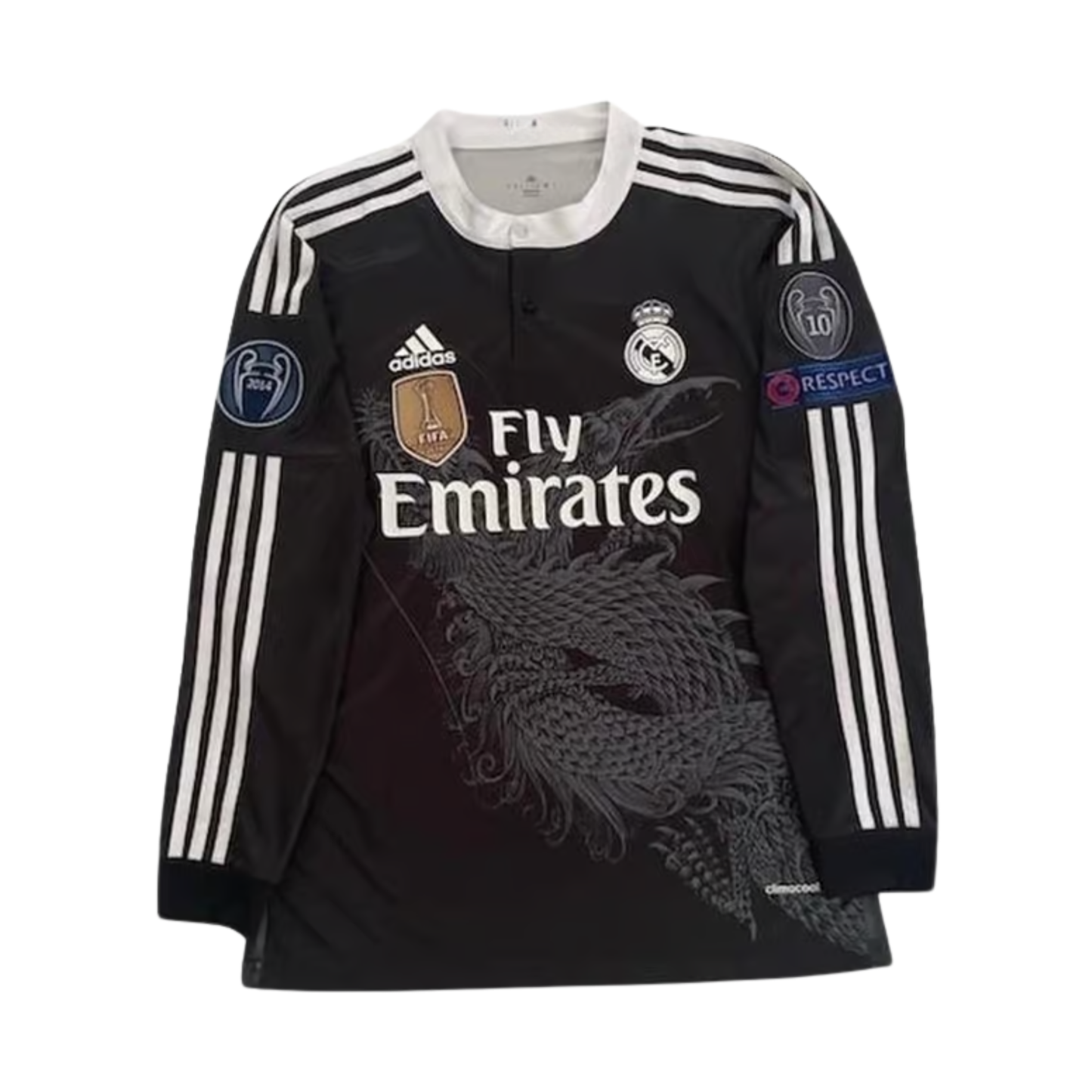 Real Madrid 2014/15 UCL Black Dragon Full Sleeve Jersey - Cristiano Ronaldo